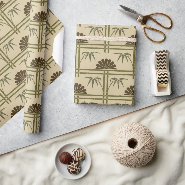 Japanese pattern bamboo chrysantemum CC0991 Wrapping Paper (Crafts)