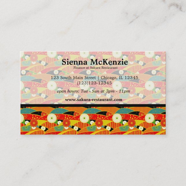 Japanese pattern business card (Front)