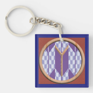 Japanese pattern Initial [Y] Yagasuri Key Ring