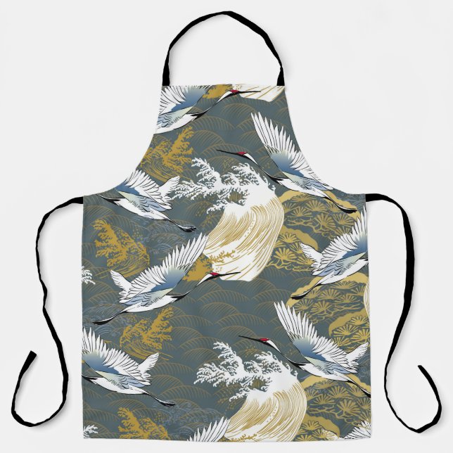 Japanese pattern. Traditional motif background wit Apron (Front)