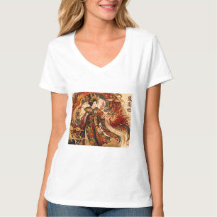 Japanese Phoenix Geisha Art Mythology Design T-Shirt