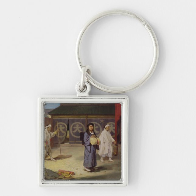 Japanese Pilgrim returning from Mount Fusi Yama Key Ring (Front)