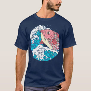 Japanese Pink Koi Fish The Great Wave Premium T-Shirt