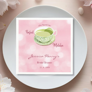 Japanese Pink Matcha Bridal Shower Napkin
