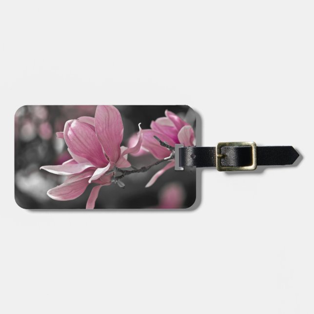 Japanese Pink Saucer Magnolia Luggage Tag (Front Horizontal)