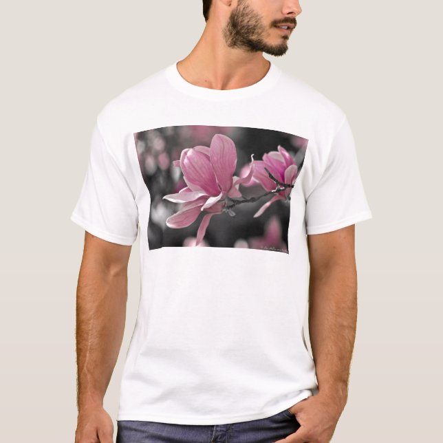 Japanese Pink Saucer Magnolia T-Shirt (Front)