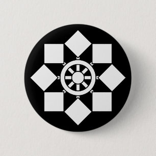 Japanese pinwheel 6 cm round badge
