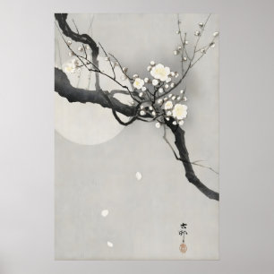 Japanese Plum Blossom Wall Art Print Vintage Zen