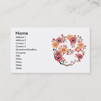 Japanese Plum blossoms Circle Business Card