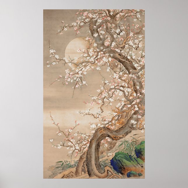 Japanese plum blossoms in moonlight (18th century) poster (Front)