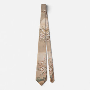 Japanese plum blossoms in moonlight by Sō Shizan Tie