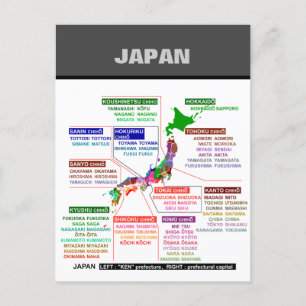 Japanese prefectural seat postcard poster