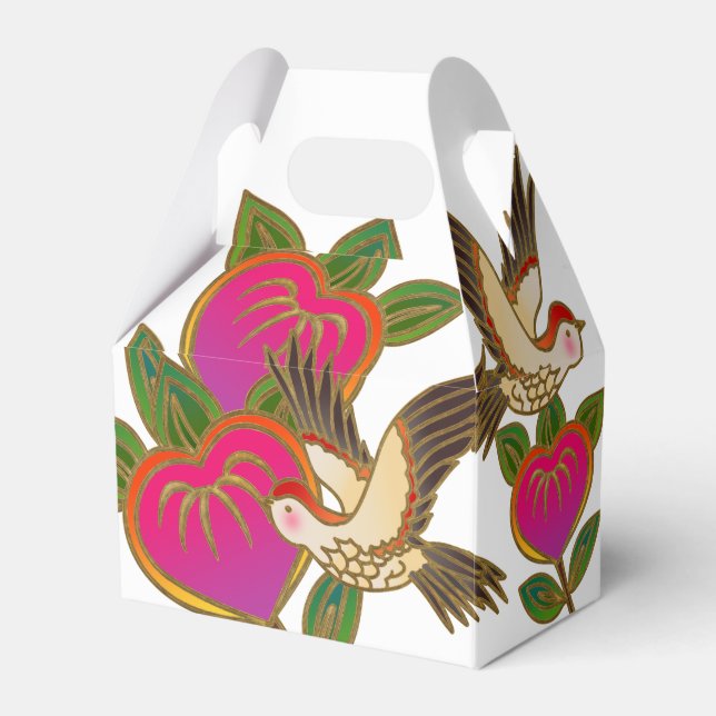 Japanese print design - kimono pattern favour box (Front Side)