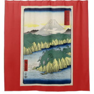 JAPANESE PRINT OF RIVER Shower Curtain
