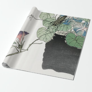JAPANESE PRINT PLANT WITH MANTIS Wrapping Paper