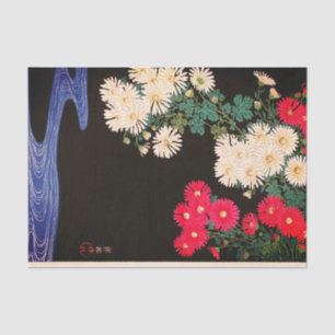 JAPANESE PRINT STREAM AND FLOWERS Tissue Paper