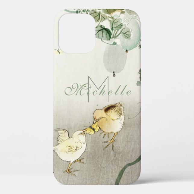 .Japanese Print Two Birds and Butterfly Muted Tone Case-Mate iPhone Case (Back)