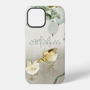 .Japanese Print Two Birds and Butterfly Muted Tone iPhone 12 Case