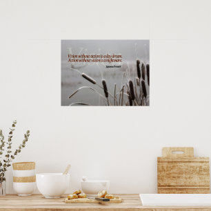 Japanese Proverb Inspirational Quote Action Vision Poster