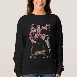 Japanese Rabbit Cherry Blossom Flower Sakura Tree  Sweatshirt
