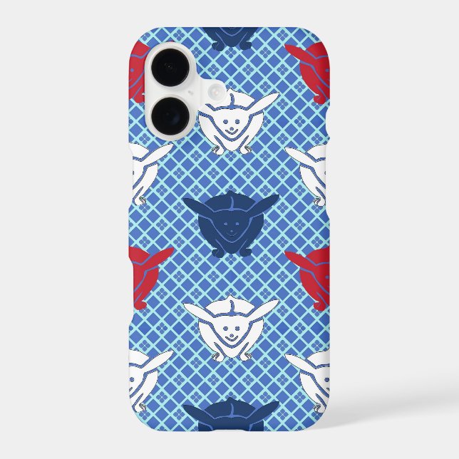 Japanese rabbit print, green, blue and white (Back)