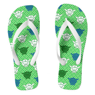 Japanese rabbit print, green, blue and white jandals
