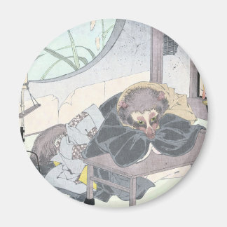 Japanese Raccon Dog Tanuki Ukiyo-e by Yoshitoshi Magnet