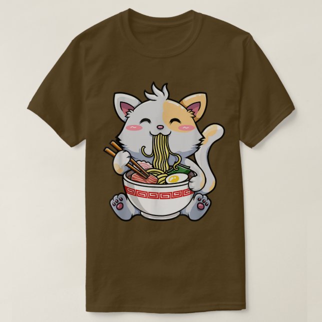 Japanese Ramen Kawaii Anime Cat Lover Dad Mum, Boy T-Shirt (Design Front)