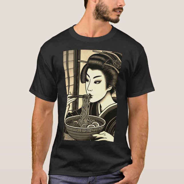 Japanese ramen kimono ukiyoe T-Shirt (Front)