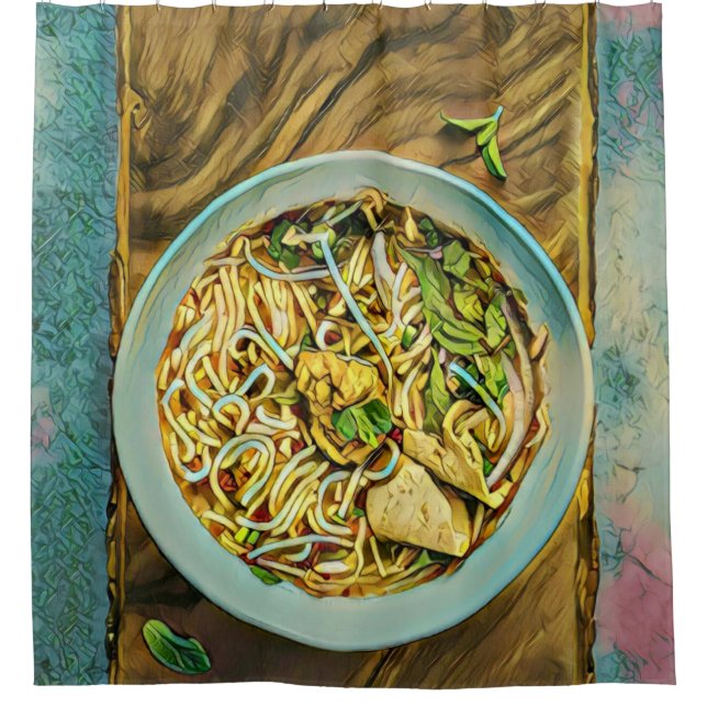 Japanese Ramen Lovers Shower Curtain (Front)