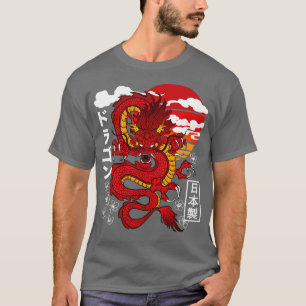 Japanese Red Dragon Asian Tattoo Inspired Retro 80 T-Shirt