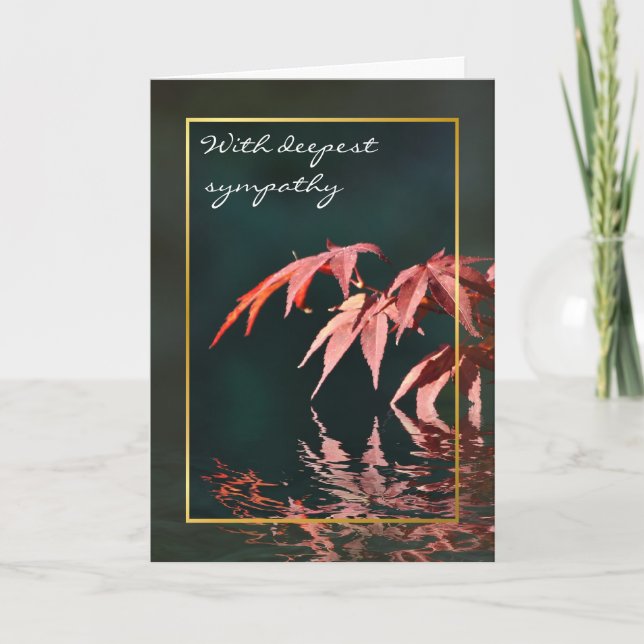 Japanese red maple reflections sympathy card (Front)