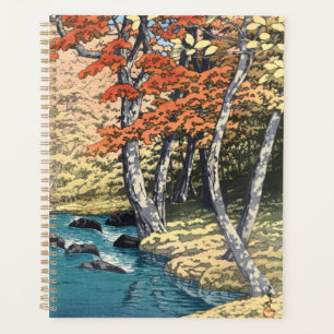 Japanese Red Maple River Shin-hanga Poster Planner