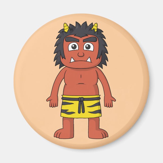 Japanese Red Oni Magnet (Front)