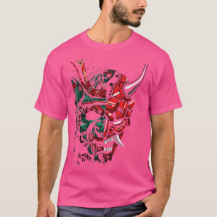 Japanese Red Samurai Oni Mask Ogre  (2) T-Shirt