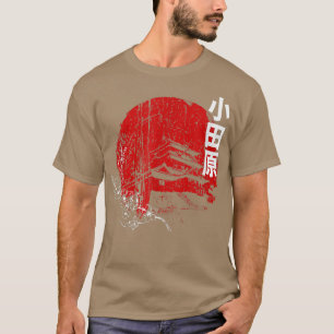 Japanese Red Sun Odawara Castle & Sakura Cherry Bl T-Shirt