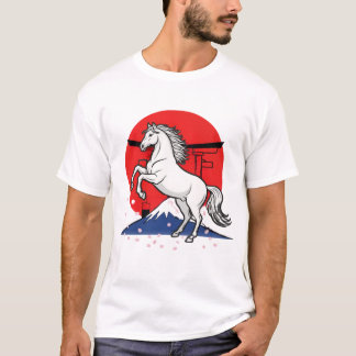 Japanese Red Sun Torii & White Horse – Men’s T-shi T-Shirt