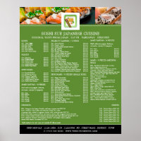 Japanese Restaurant, Sushi Menu