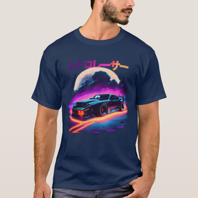 Japanese Retro Car Racing Drifting Art JDM gift T-Shirt (Front)