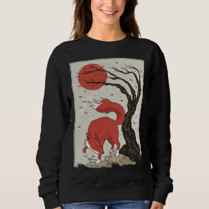 Japanese Retro Fox Cherry Blossom Sweatshirt