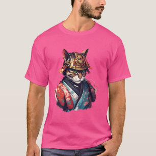 Japanese Retro Samurai Cat Warrior T-Shirt