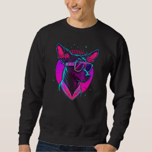 Japanese Retro Vaporwave Cyberpunk Doberman Dog Sweatshirt