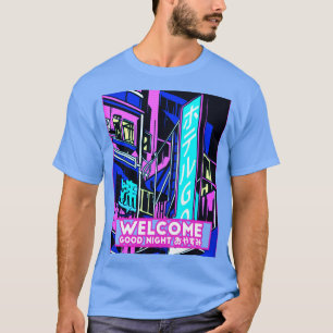 Japanese Retrowave Outrun City Street Hotel T-Shirt