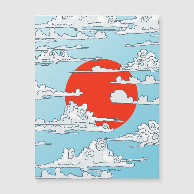Japanese rising sun magnet (Front)