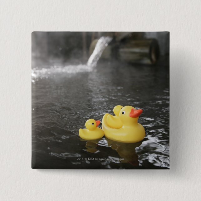 Japanese Rubber Duckies 15 Cm Square Badge (Front)