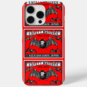 Japanese Safety Matches Art Bats iPhone 15 Pro Max Case