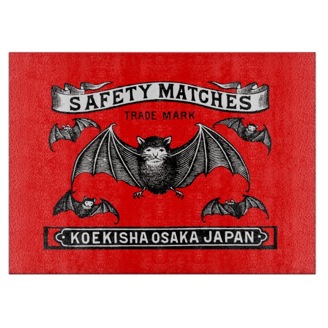 Japanese Safety Matches Art Bats Cutting Board (Front)