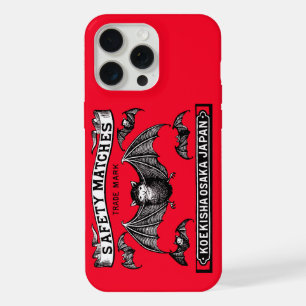 Japanese Safety Matches Art Bats iPhone 15 Pro Max Case