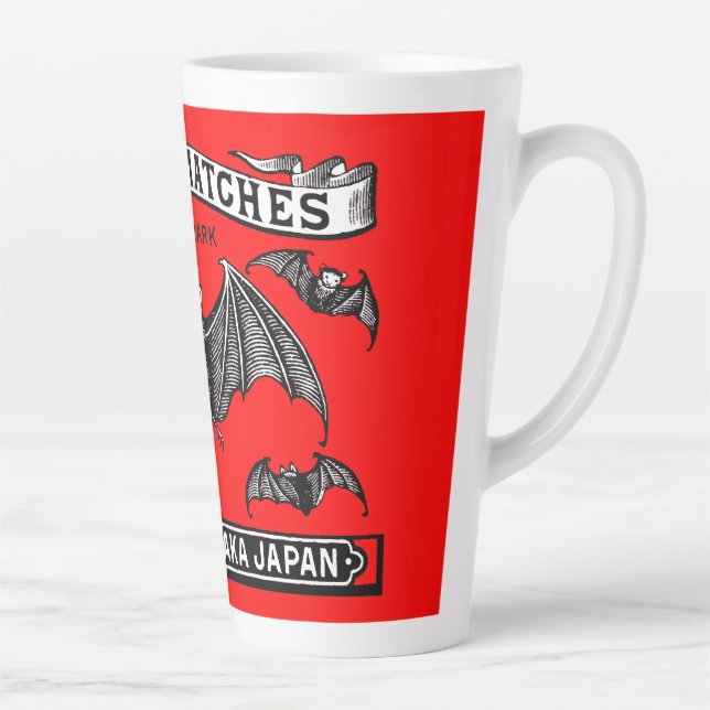 Japanese Safety Matches Art Bats Latte Mug (Right)