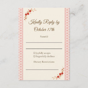 Japanese Sakura Asanoha RSVP Card